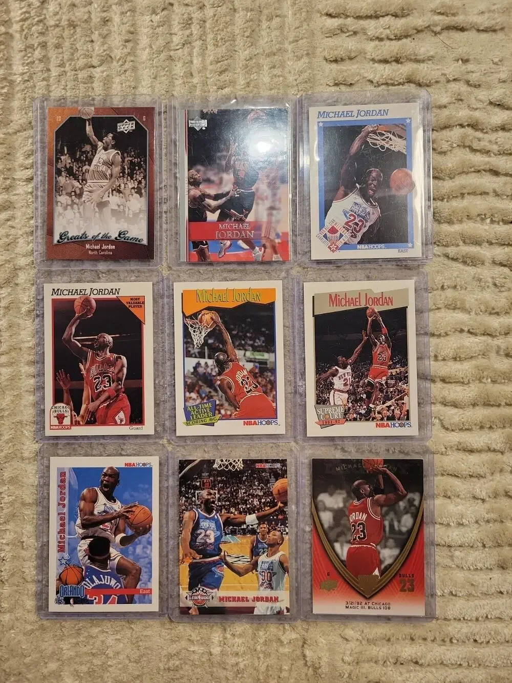 Michael Jordan Lot 9 Cards upper deck Chicago Bulls Basketball Cards